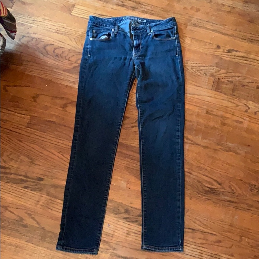American eagle dark wash super skinny stretch jean
